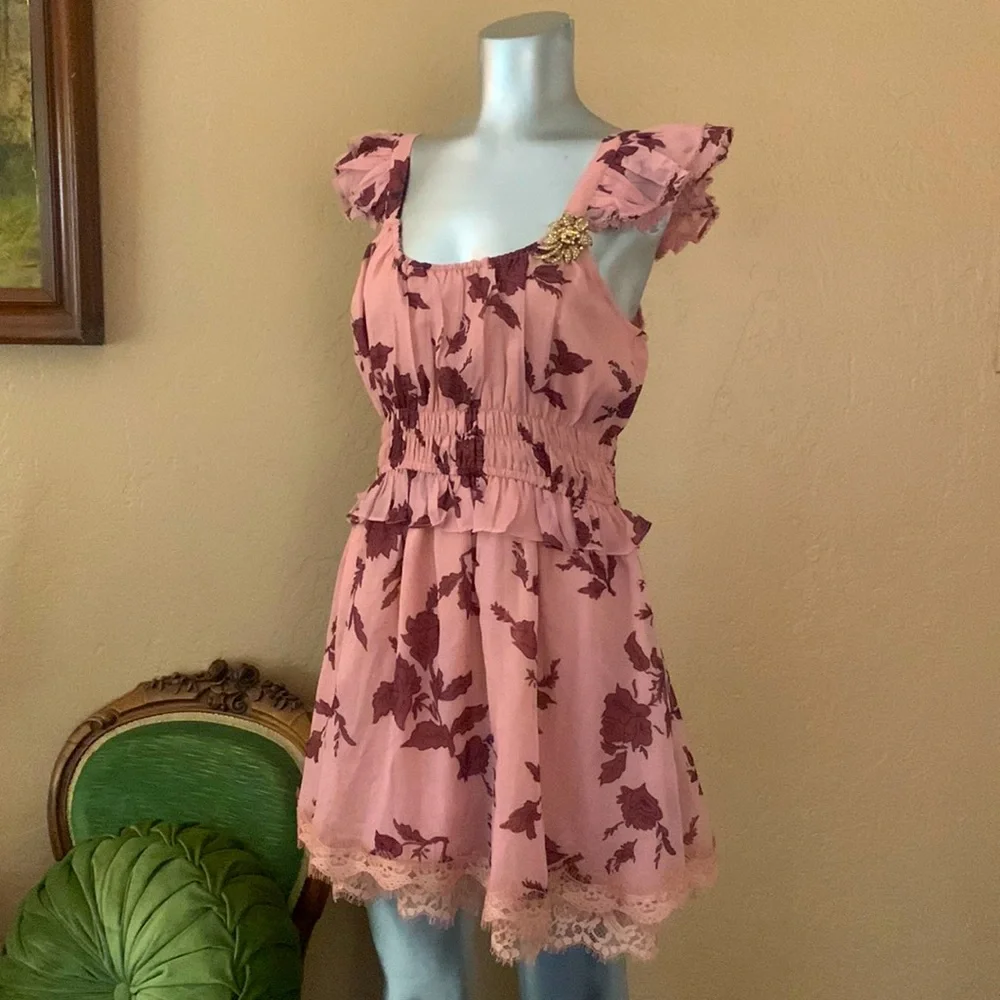 NWT Cleobella Dusty Rose  Floral Dress.  Sz L